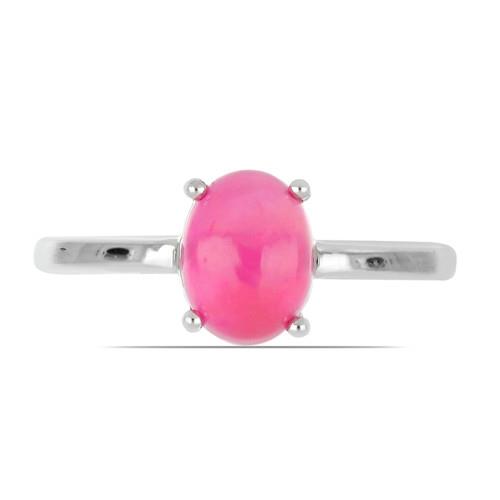 BUY STERLING SILVER NATURAL PINK ETHIOPIAN OPAL GEMSTONE RING